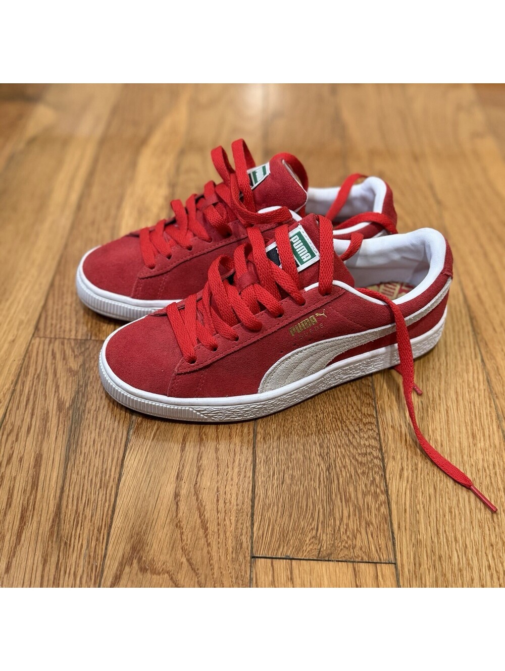 Size 4.5C  Puma Suede Classic XXI 21 Low Top Red White (child )